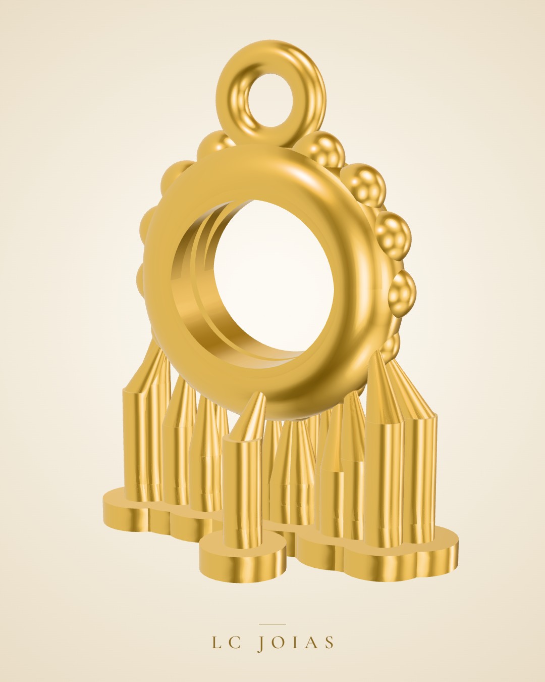 Brinco contra argola em ouro