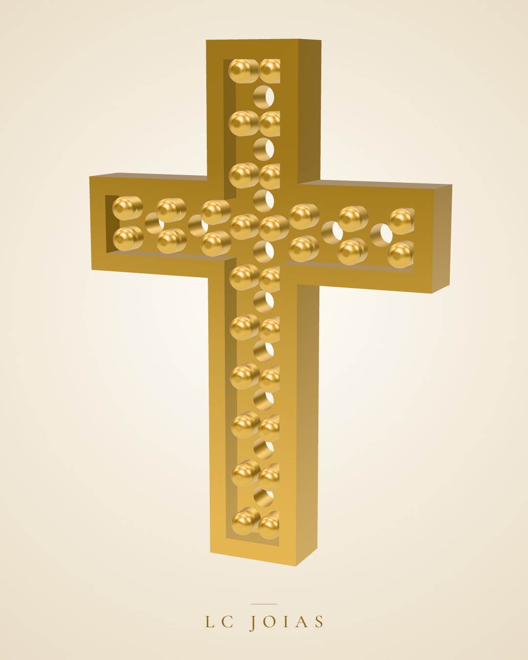 Pingente religioso 3559 crucifixo aplik em ouro