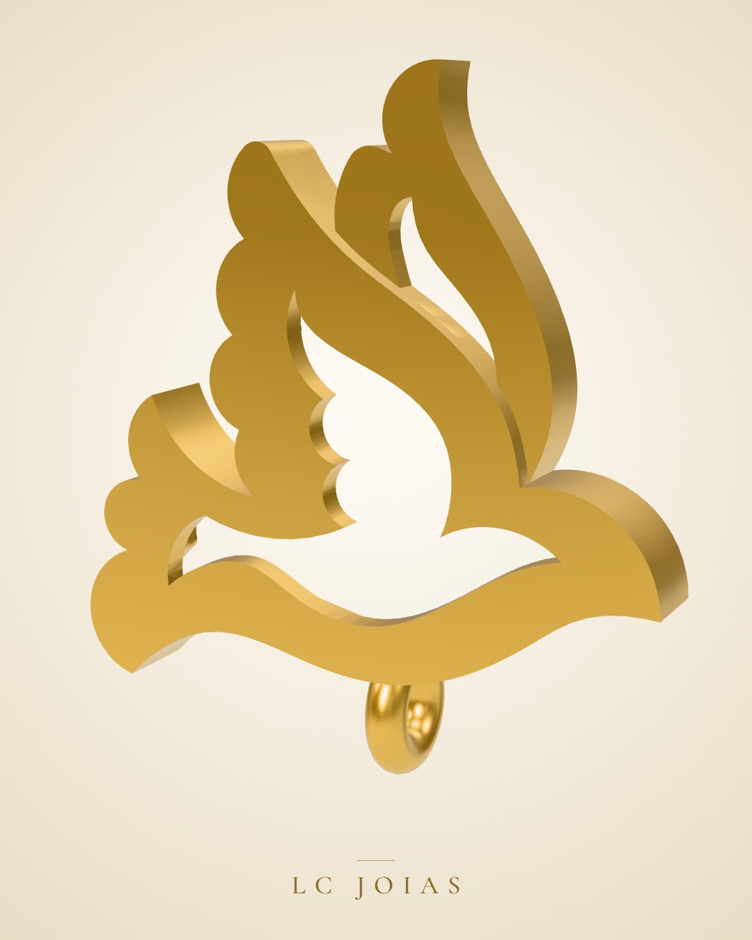Brinco br pomba lado 1 em ouro