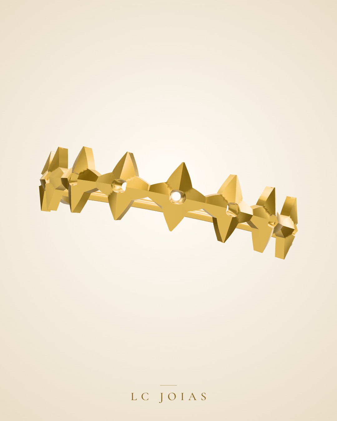 Anel 7612 an aplique em ouro