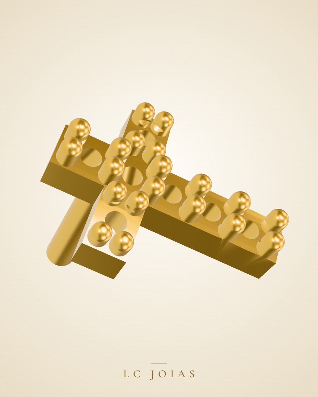 Anel 171 an cruz em ouro