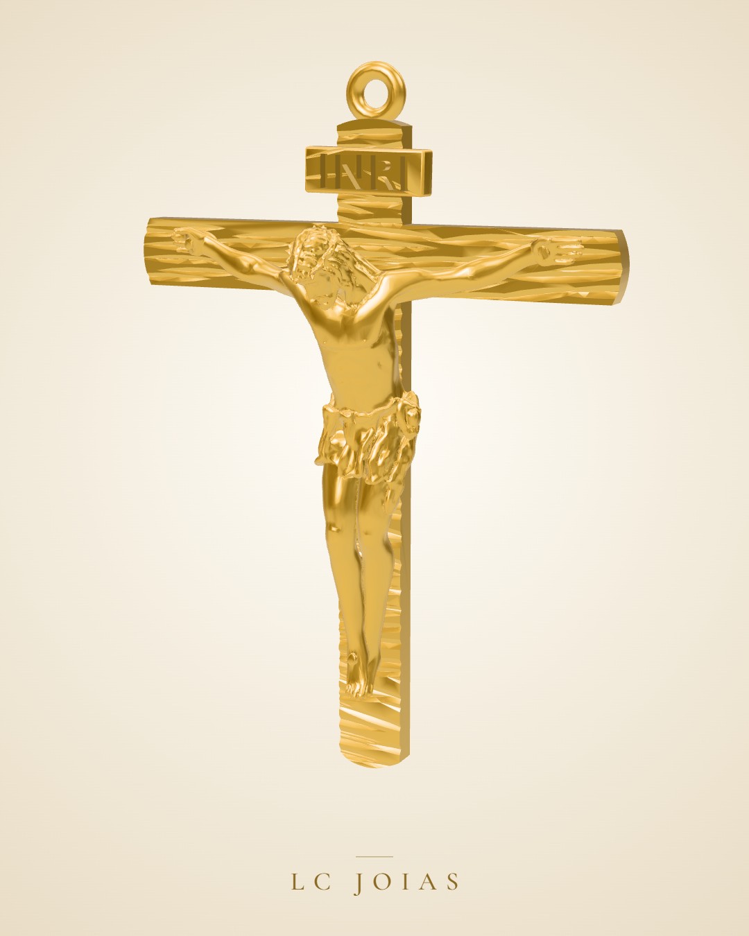 Pingente religioso cruz 4 35mm em ouro