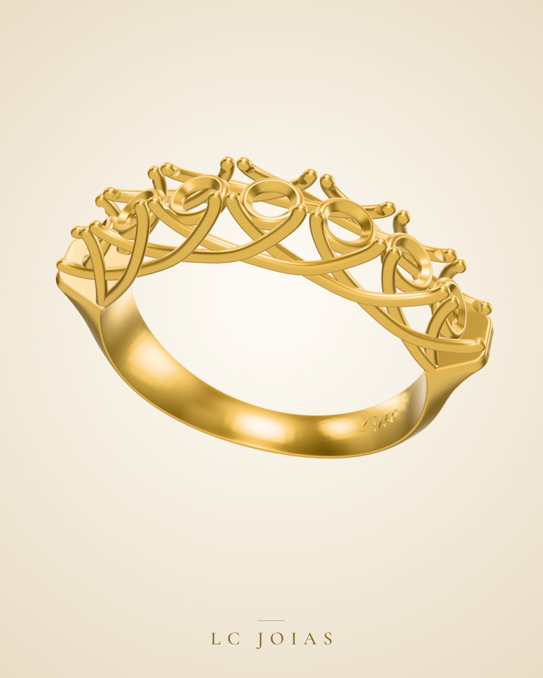 Anel 3859 anel 4mm em ouro