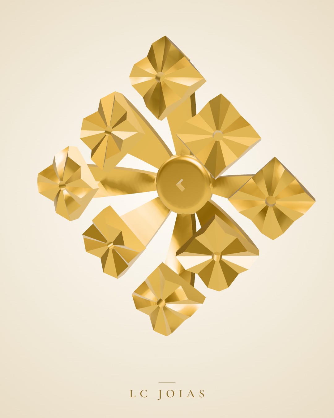 Brinco mirrored copy of br quadrado em ouro