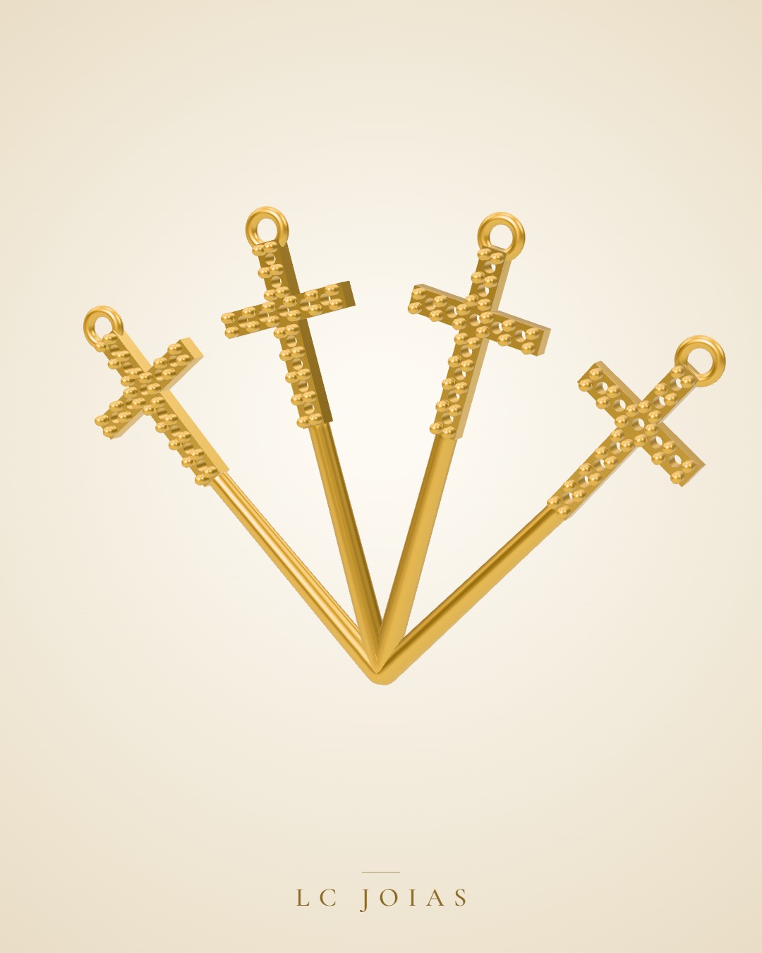 Pingente religioso 1440 pg cruz p em ouro
