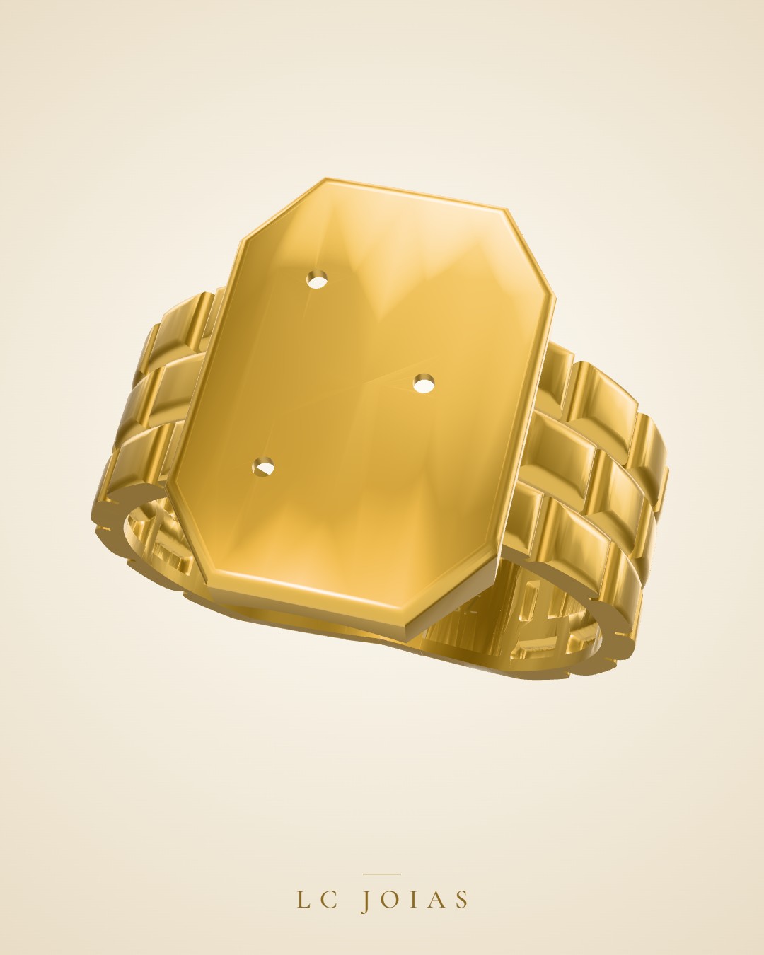 Anel base anel e.stl s em ouro