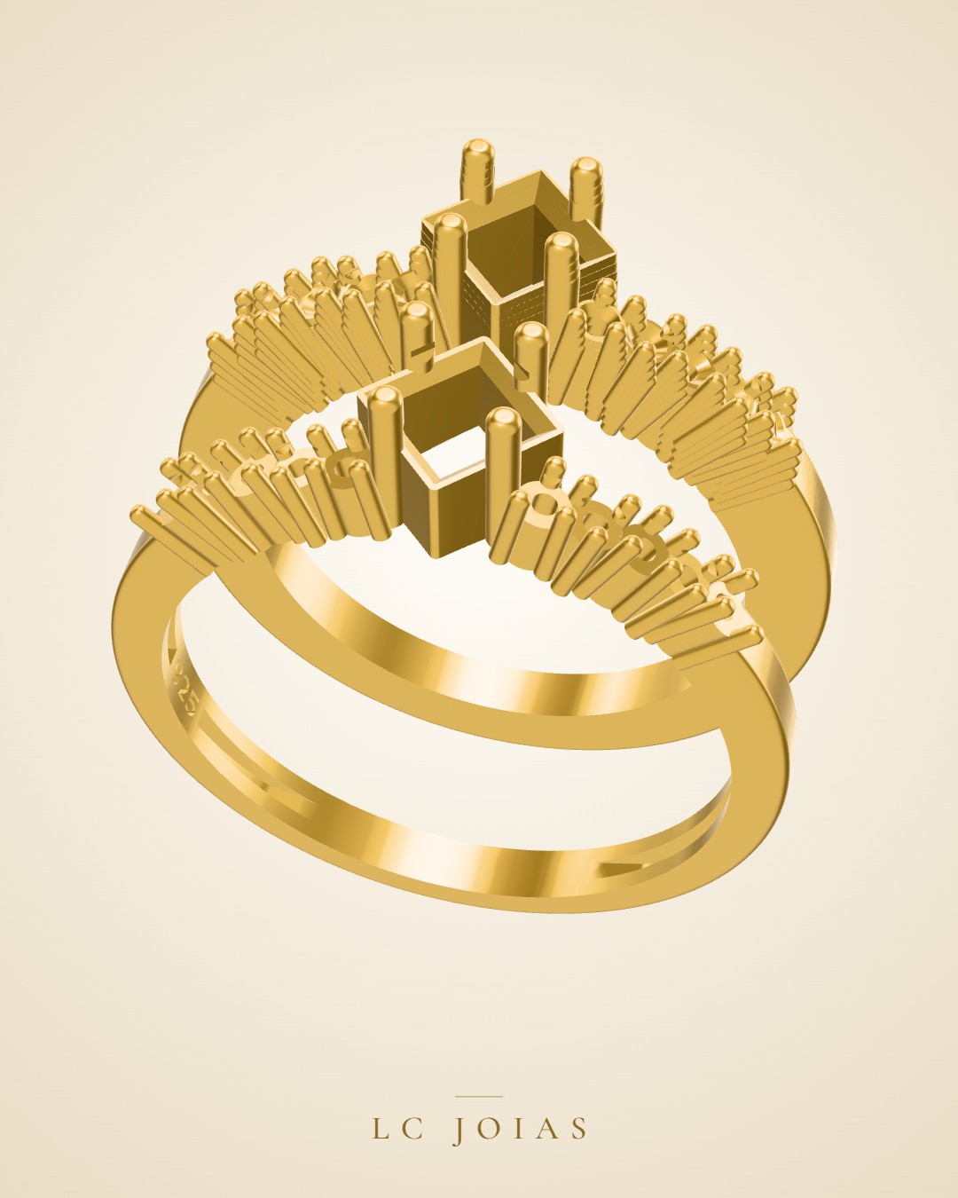 Anel ag 2222 an em ouro