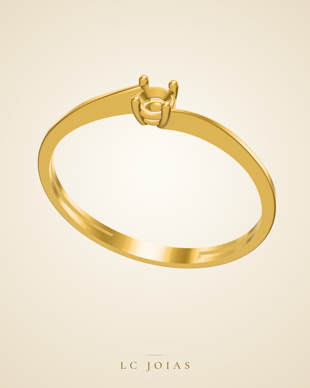 Anel anel 2 ok em ouro