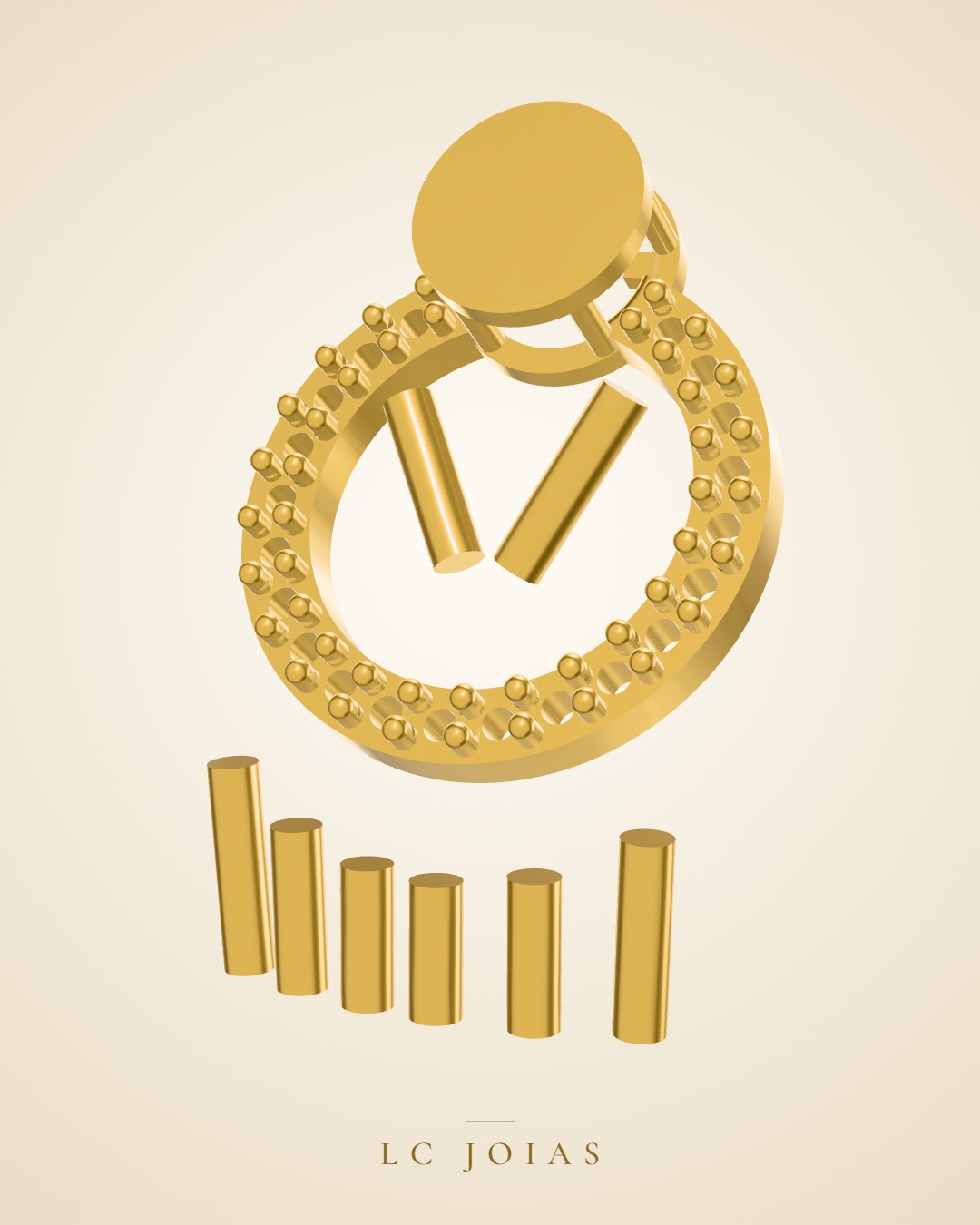 Brinco 1645 br pp em ouro