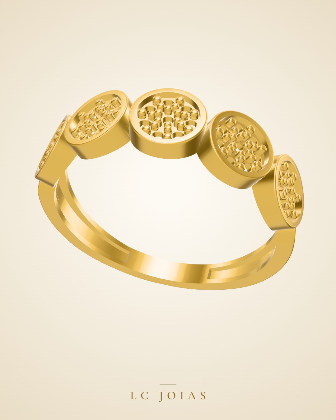 Anel 0235an em ouro