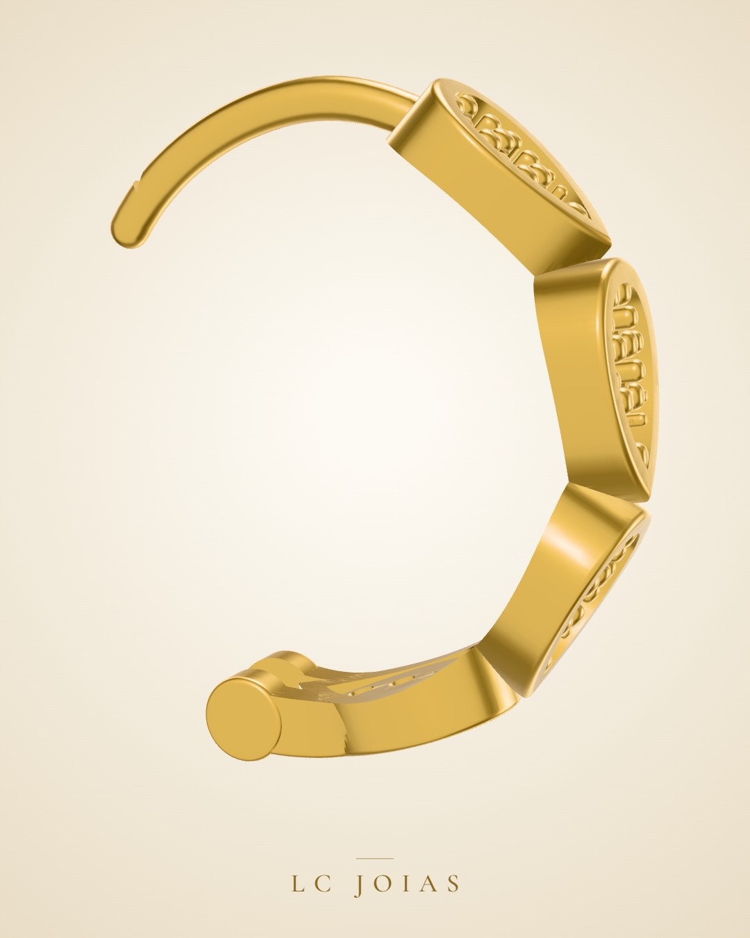 Brinco 0232br frente em ouro