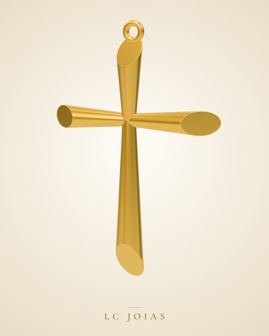 Pingente religioso cruz 5 35 mm em ouro