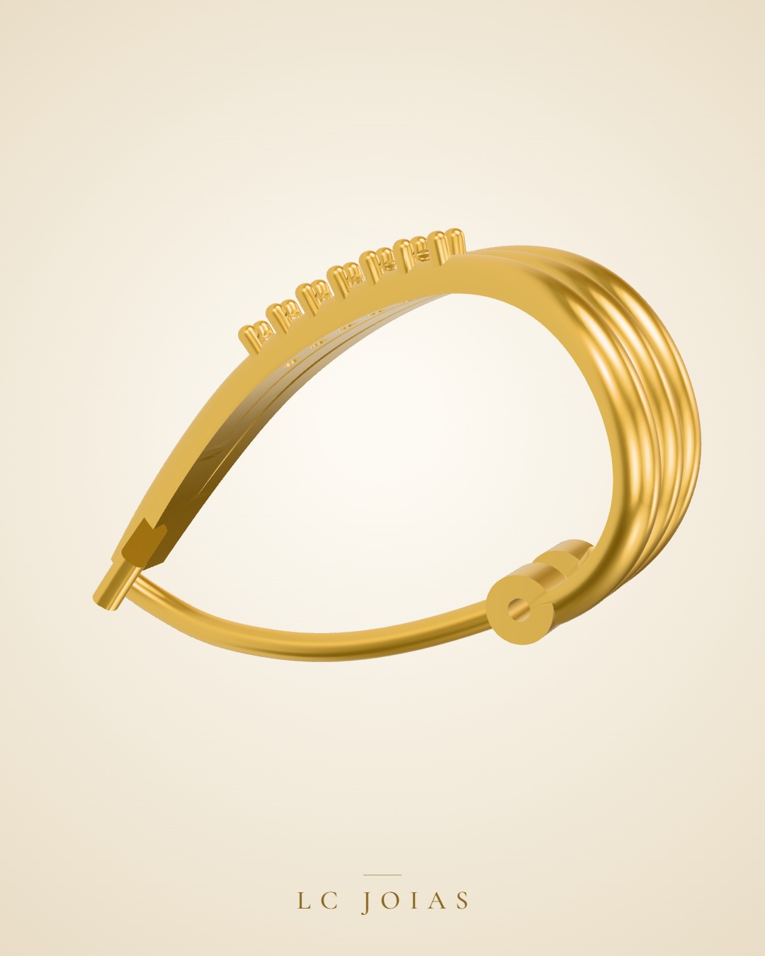 Brinco 8329 br a espelho em ouro