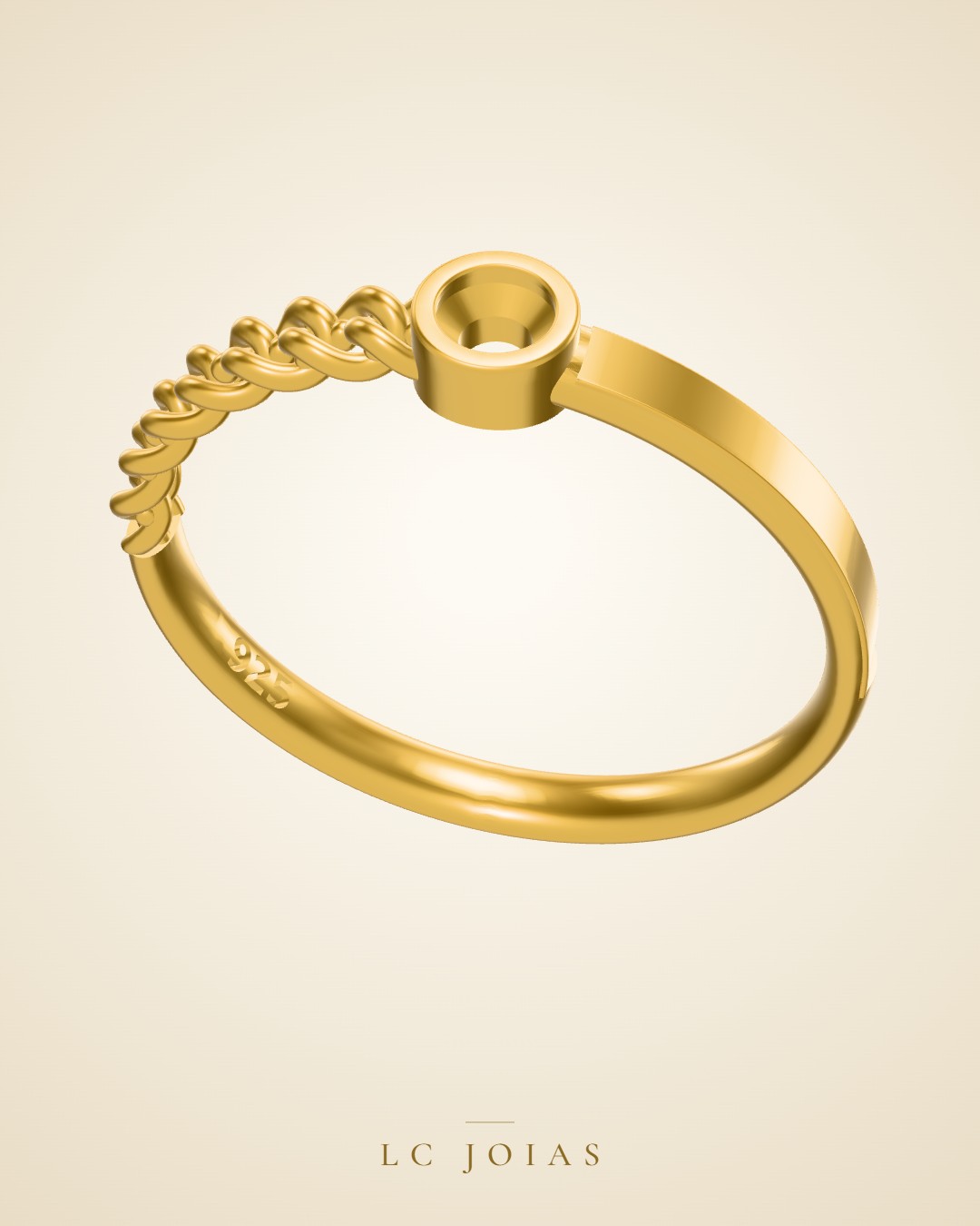 Anel ag 2324 an em ouro