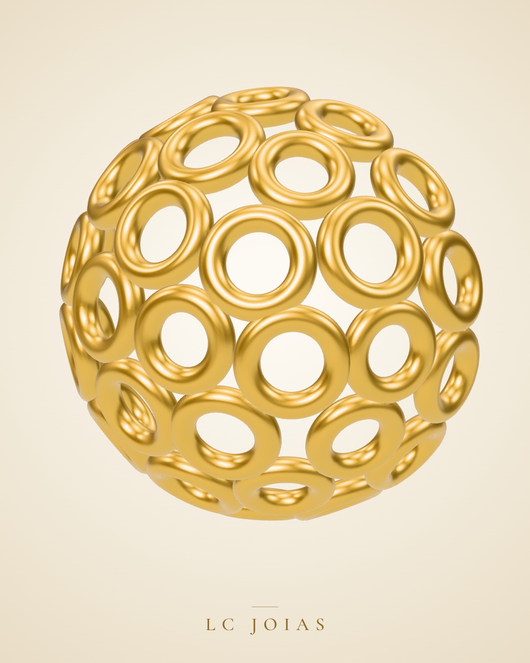 Pulseira 7659 pul 9 mm bolinha 2 em ouro
