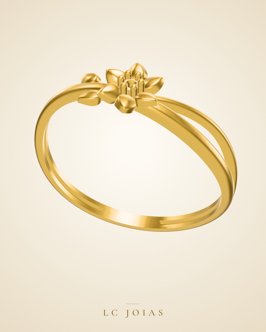 Anel lr 29 an em ouro