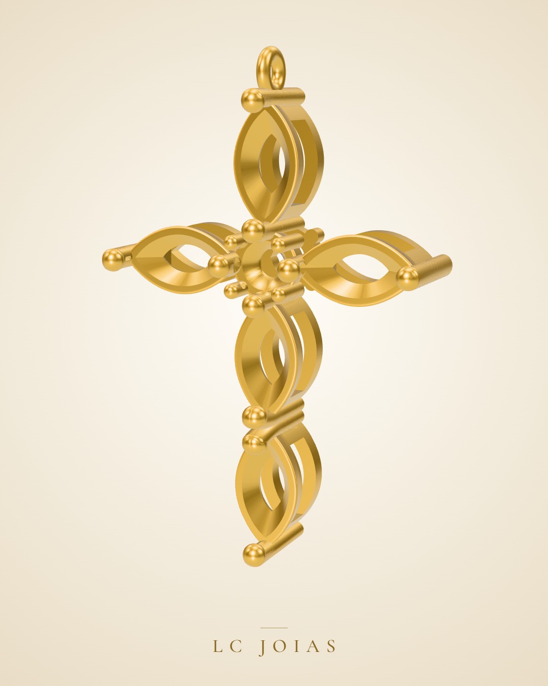 Pingente religioso 7310 cruz em ouro