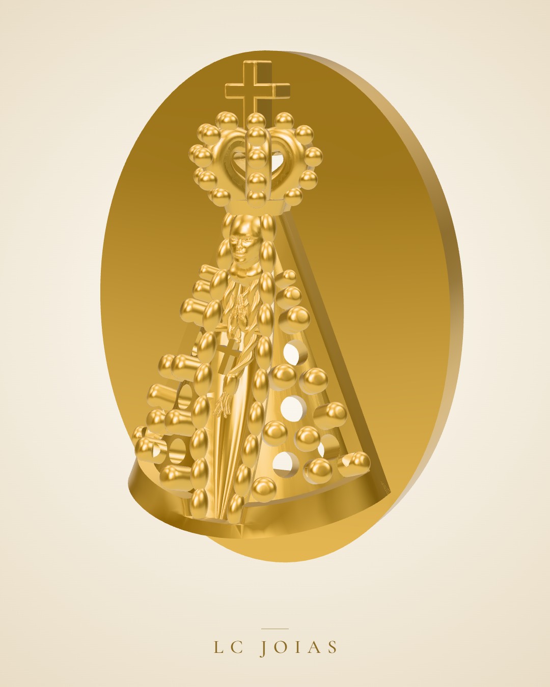 Pingente religioso 6552 pg m santa em ouro