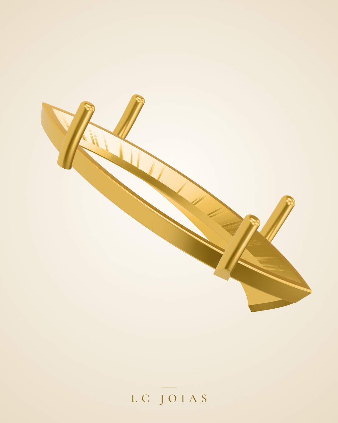 Pingente 7615 caixa pg em ouro