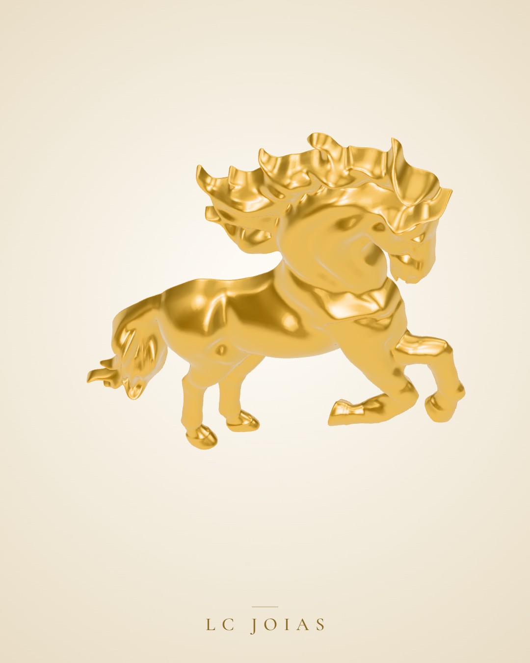 Anel 1059 an cavalo em ouro