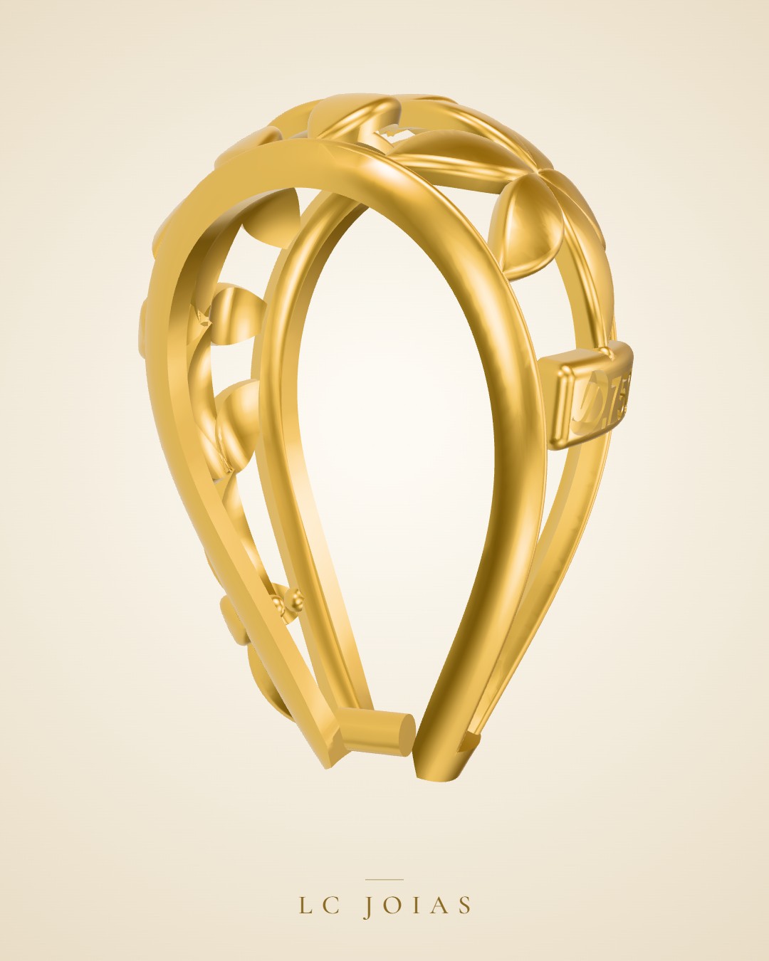 Brinco contra argola 1340 em ouro