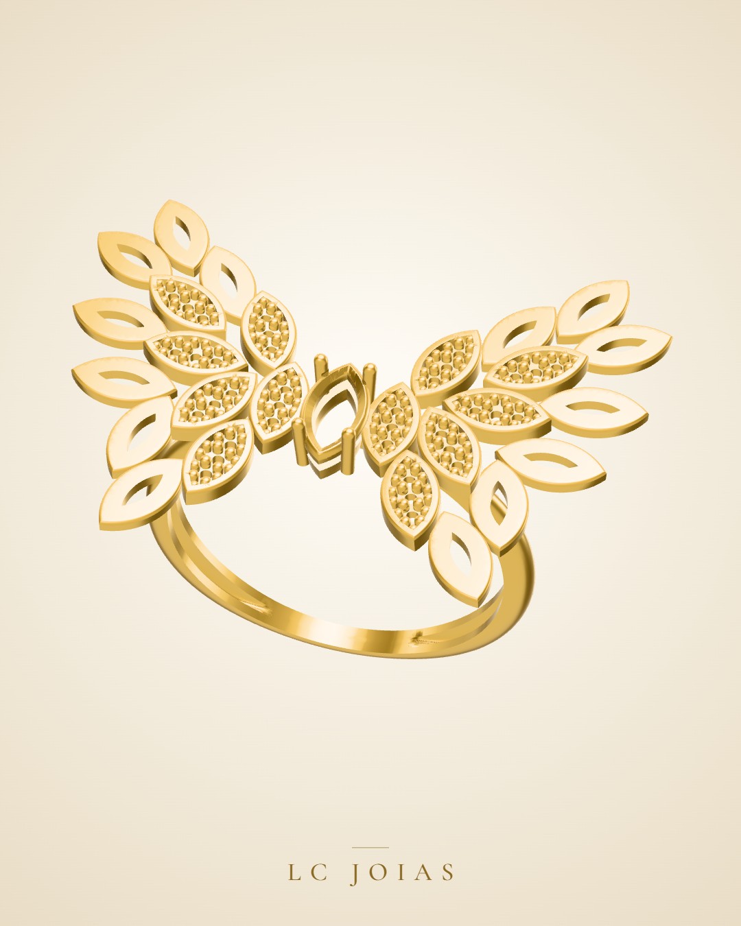 Anel 875 an em ouro