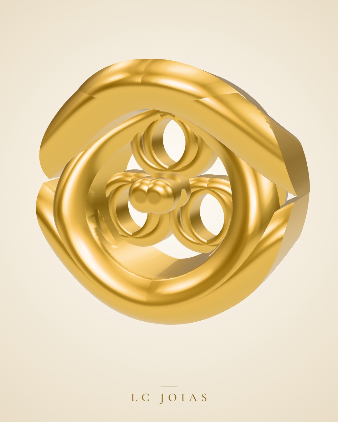Brinco brinco trilogy em ouro