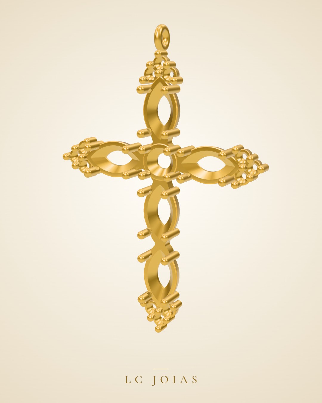 Pingente religioso 7148 cruz em ouro