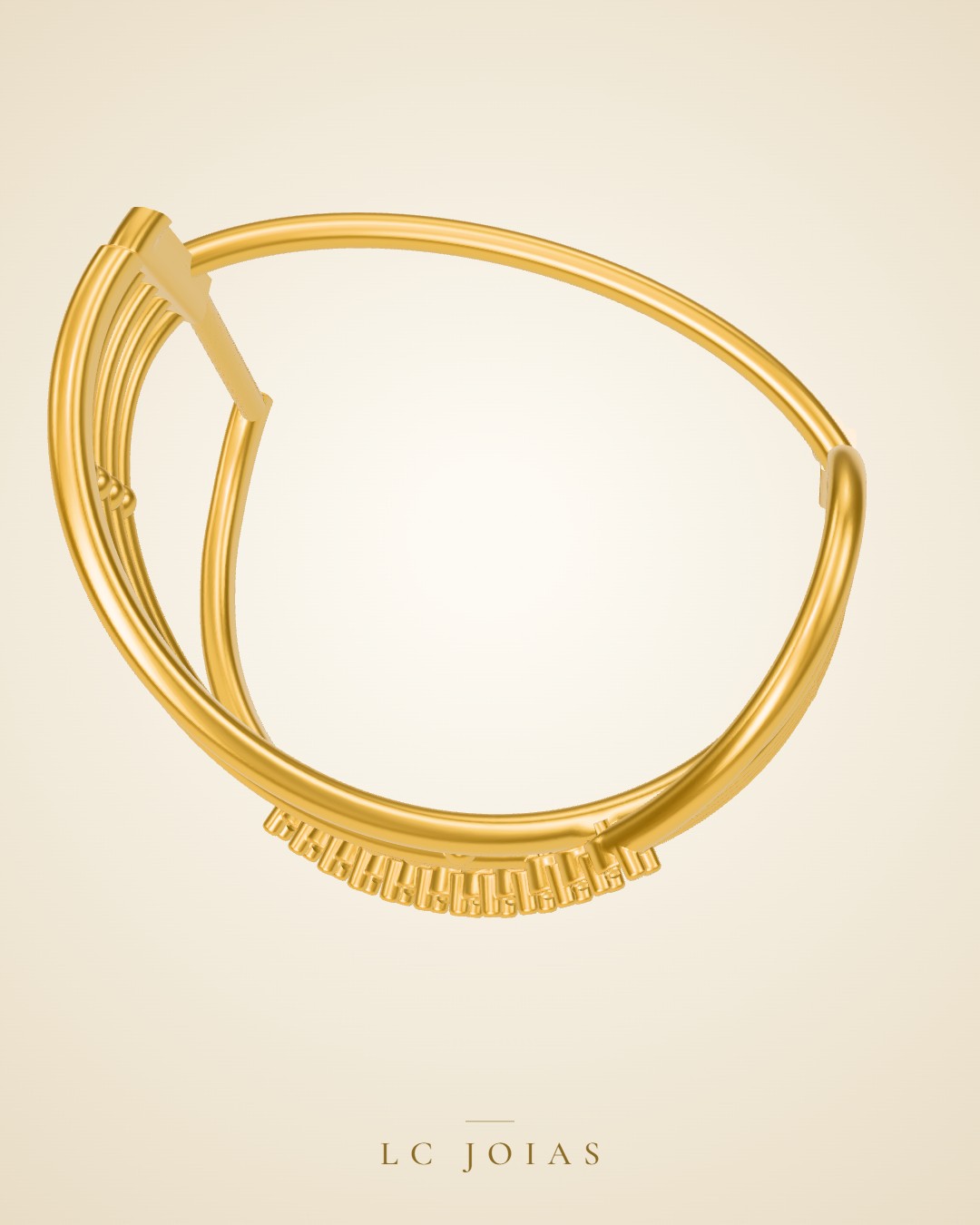 Anel 7848 an apilque em ouro