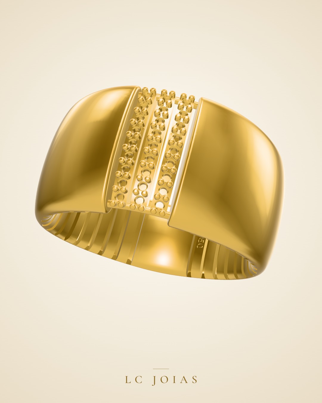 Anel d 0135 an resina roxa em ouro