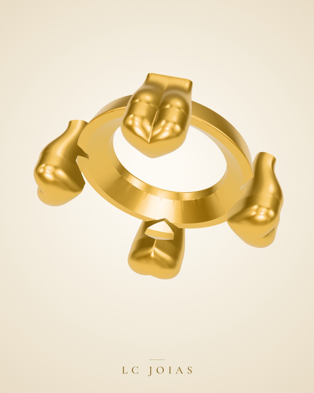 Anel 7869 an apliq em ouro
