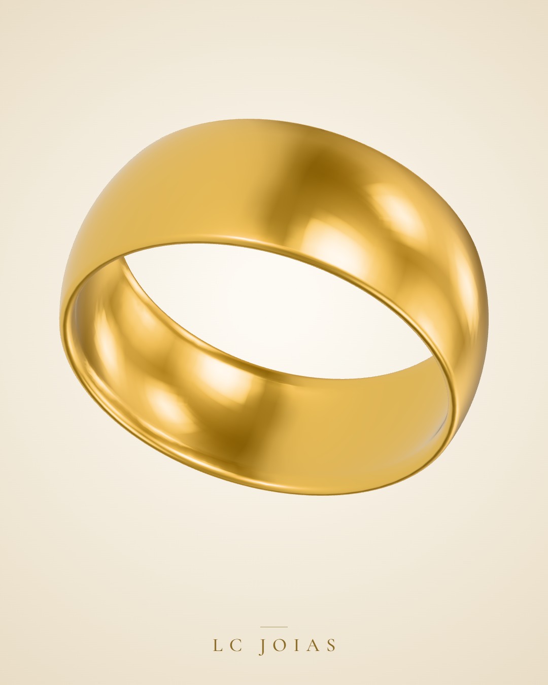 Aliança 7mm fem em ouro