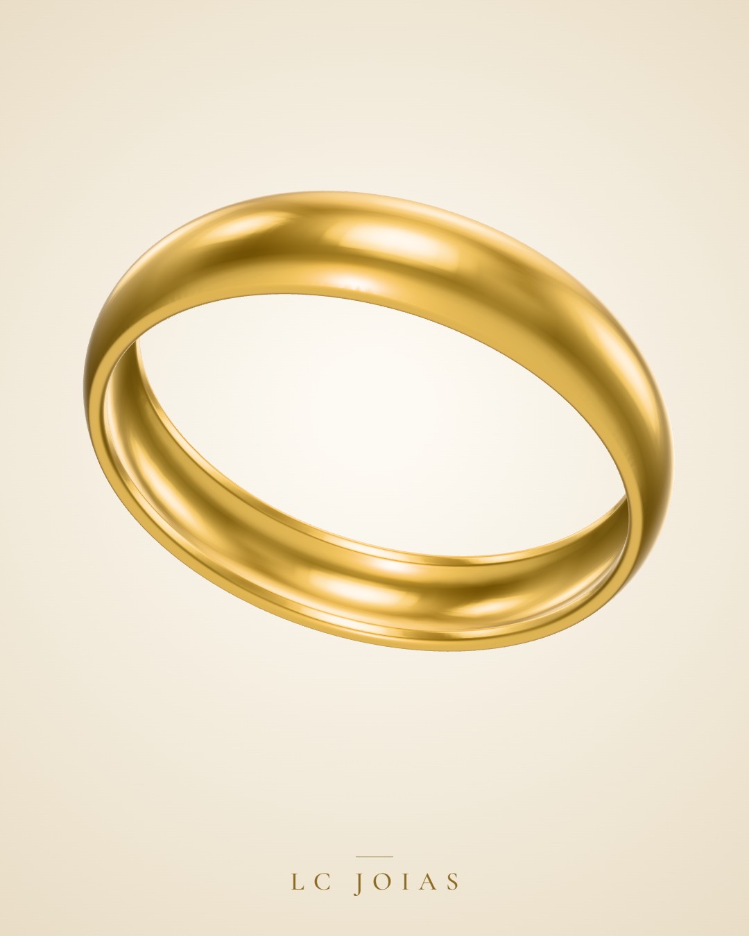 Aliança 4mm fem em ouro