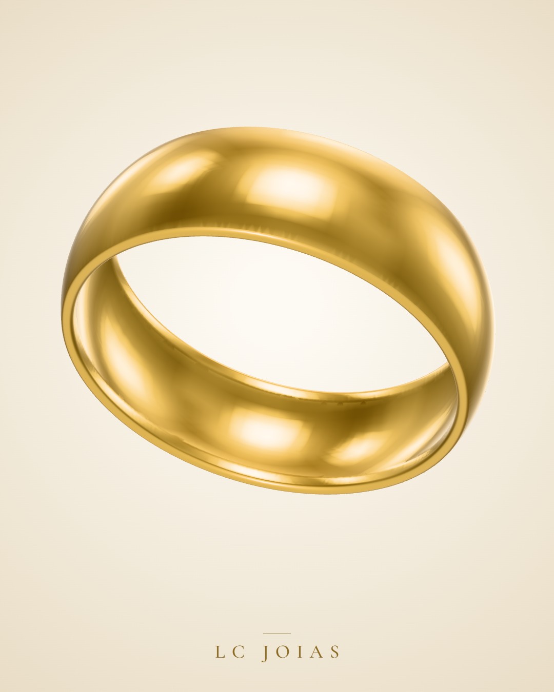 Aliança 6mm fem em ouro