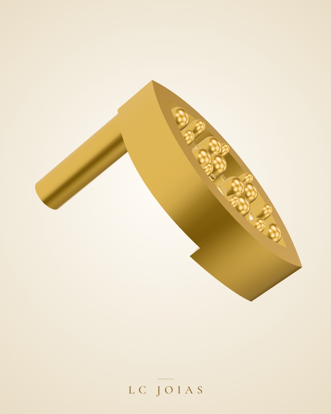 Brinco 8096 br b espelho em ouro