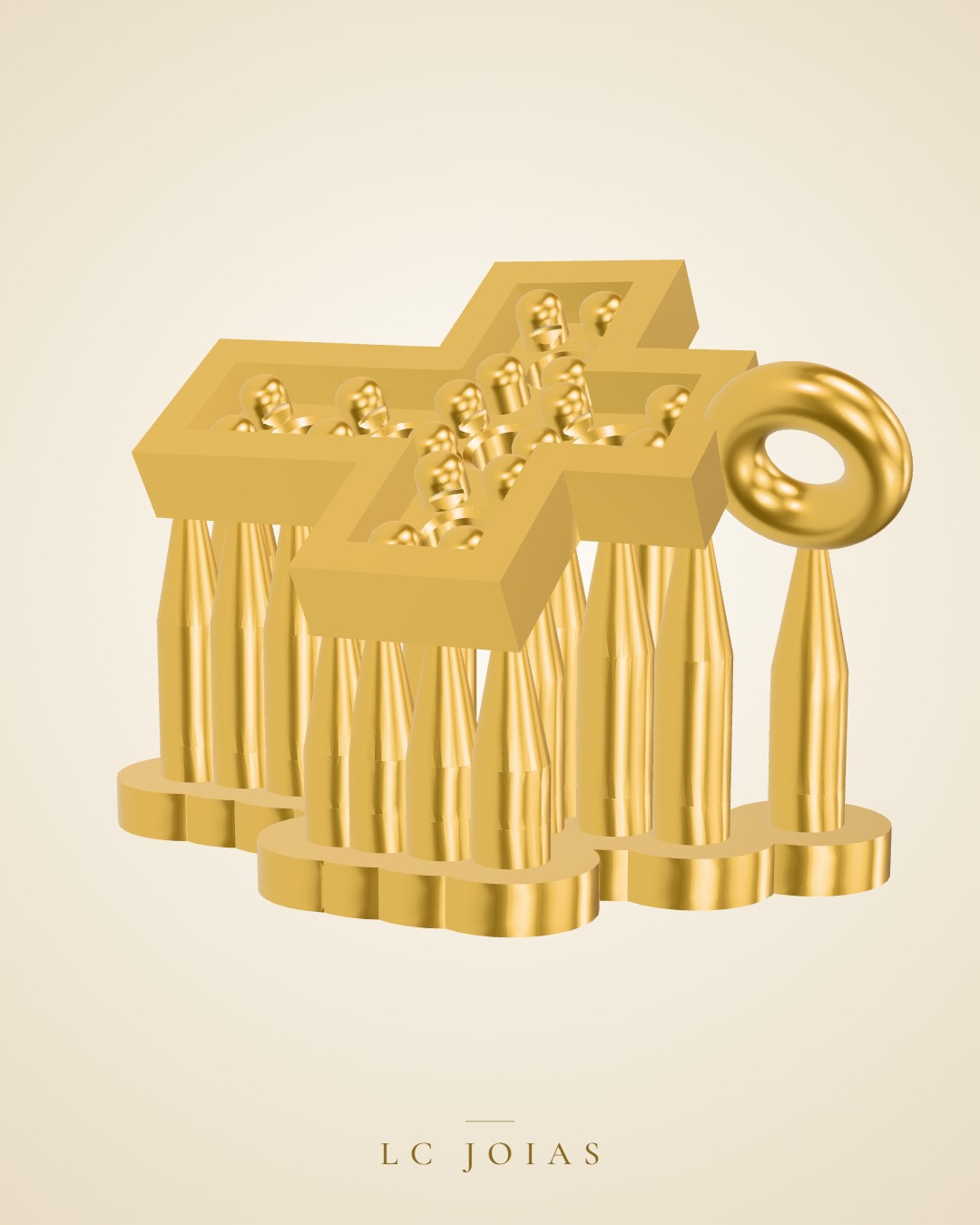 Pingente religioso 803 cruz em ouro