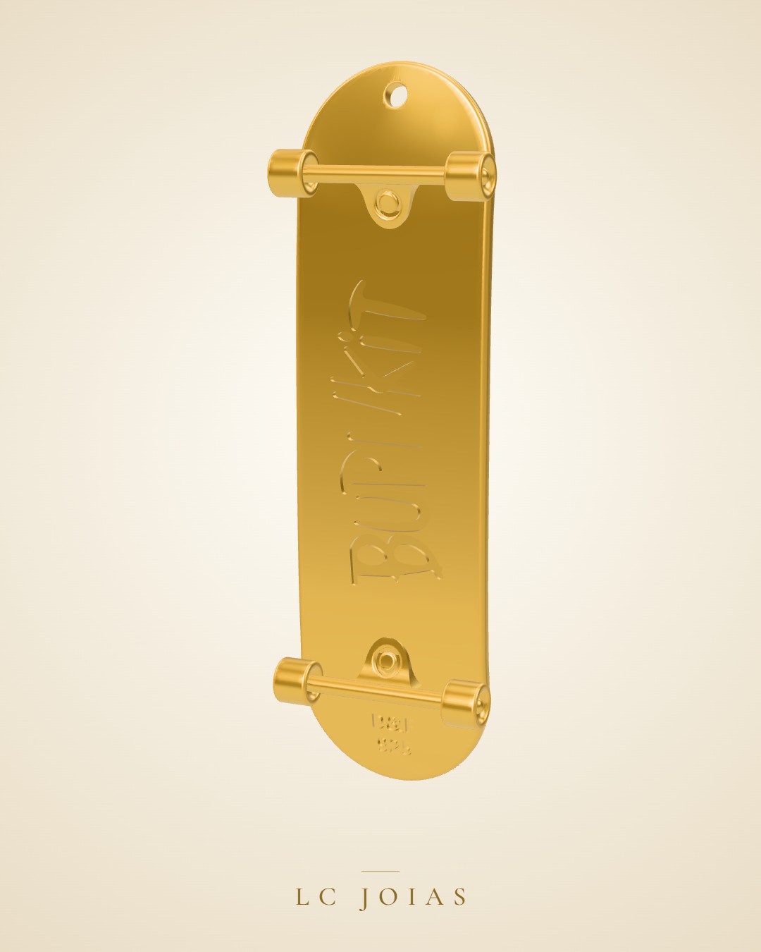 Pingente pg skate fernando ok em ouro