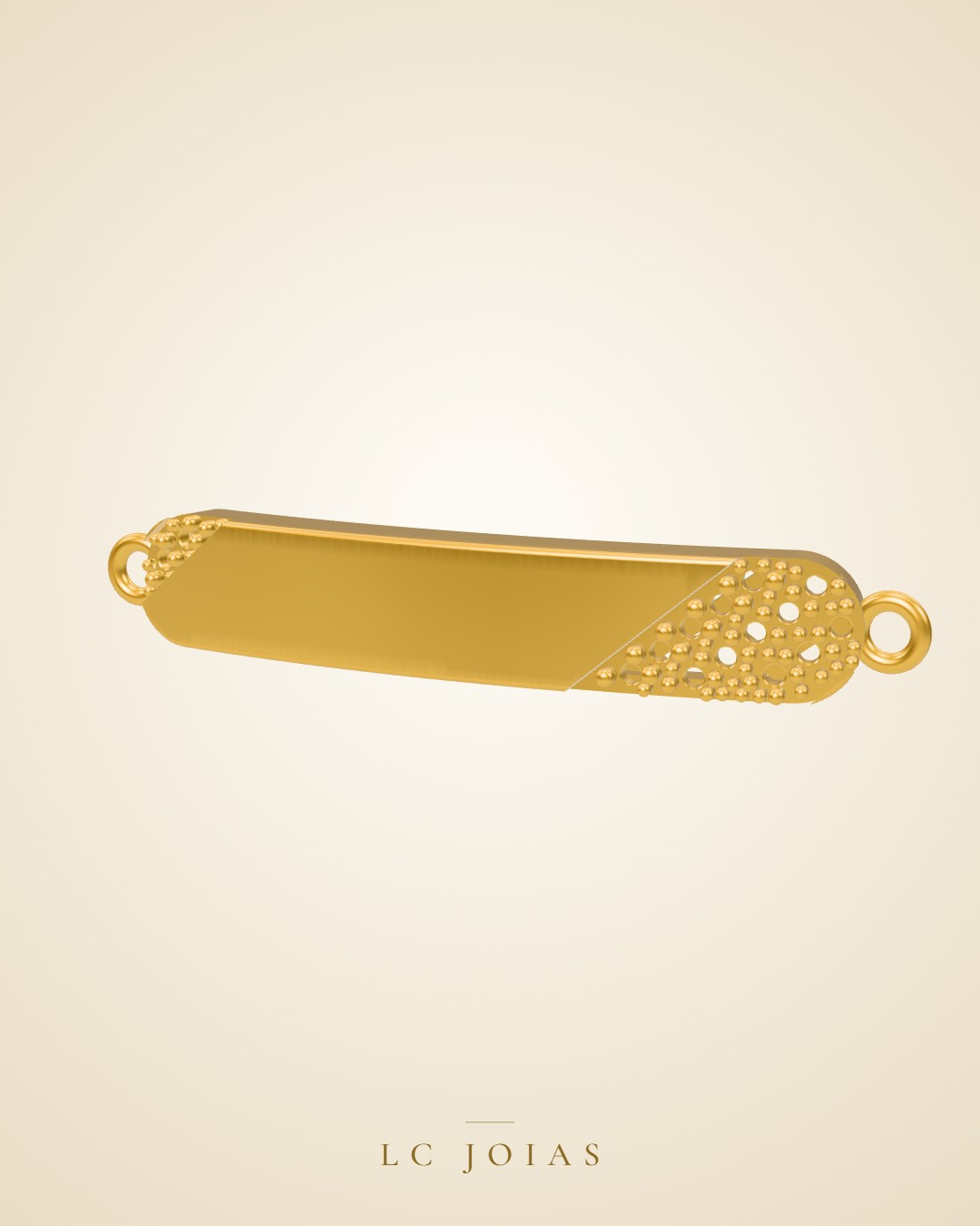 Pulseira pulseira direta chapa 0.45 em ouro