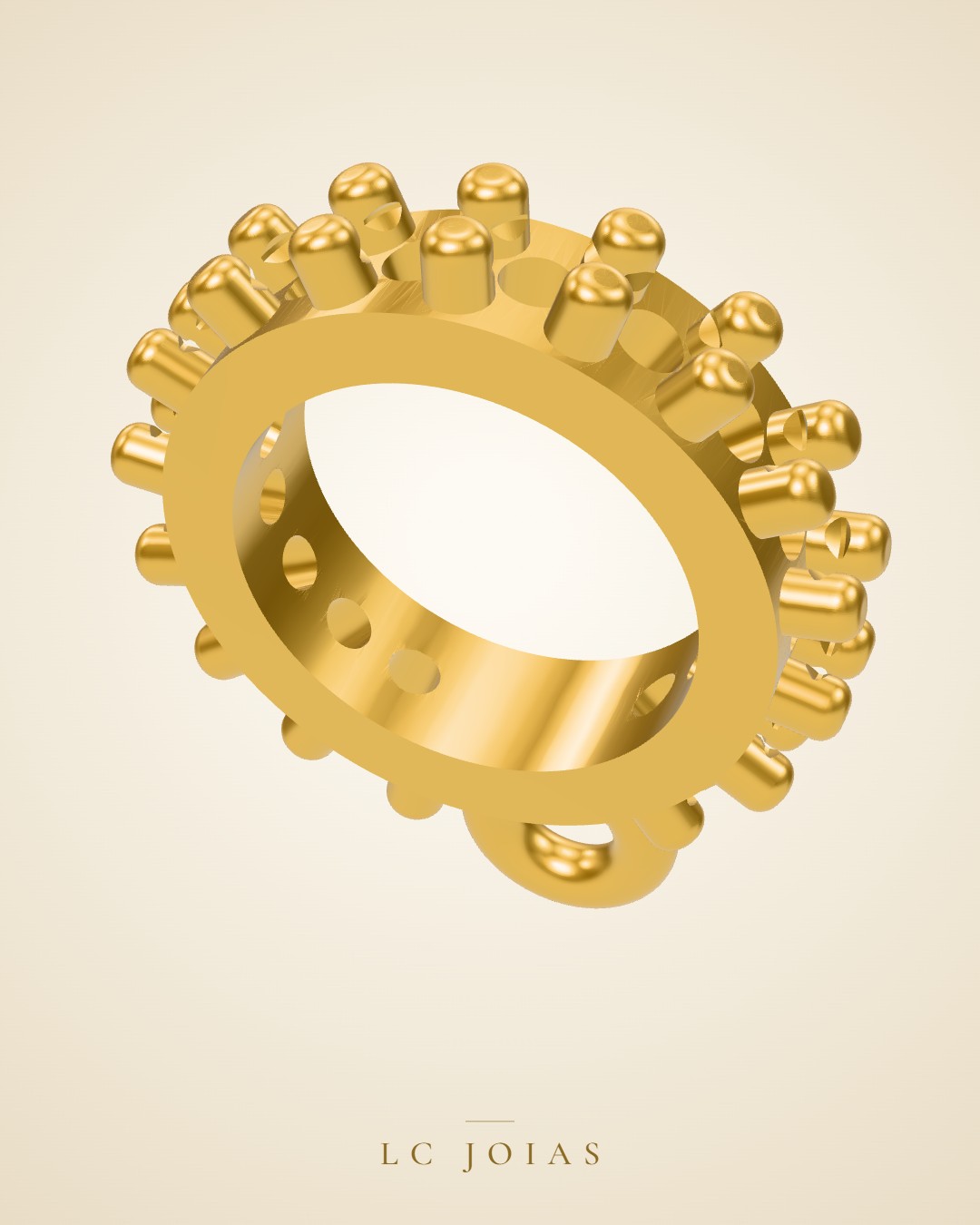 Brinco 7343 pul argola cravada em ouro