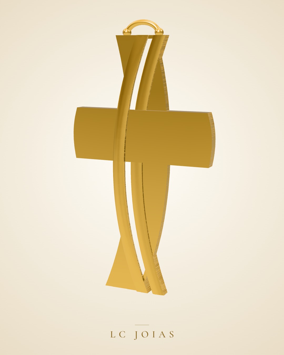 Pingente religioso 3667 3 cruz em ouro