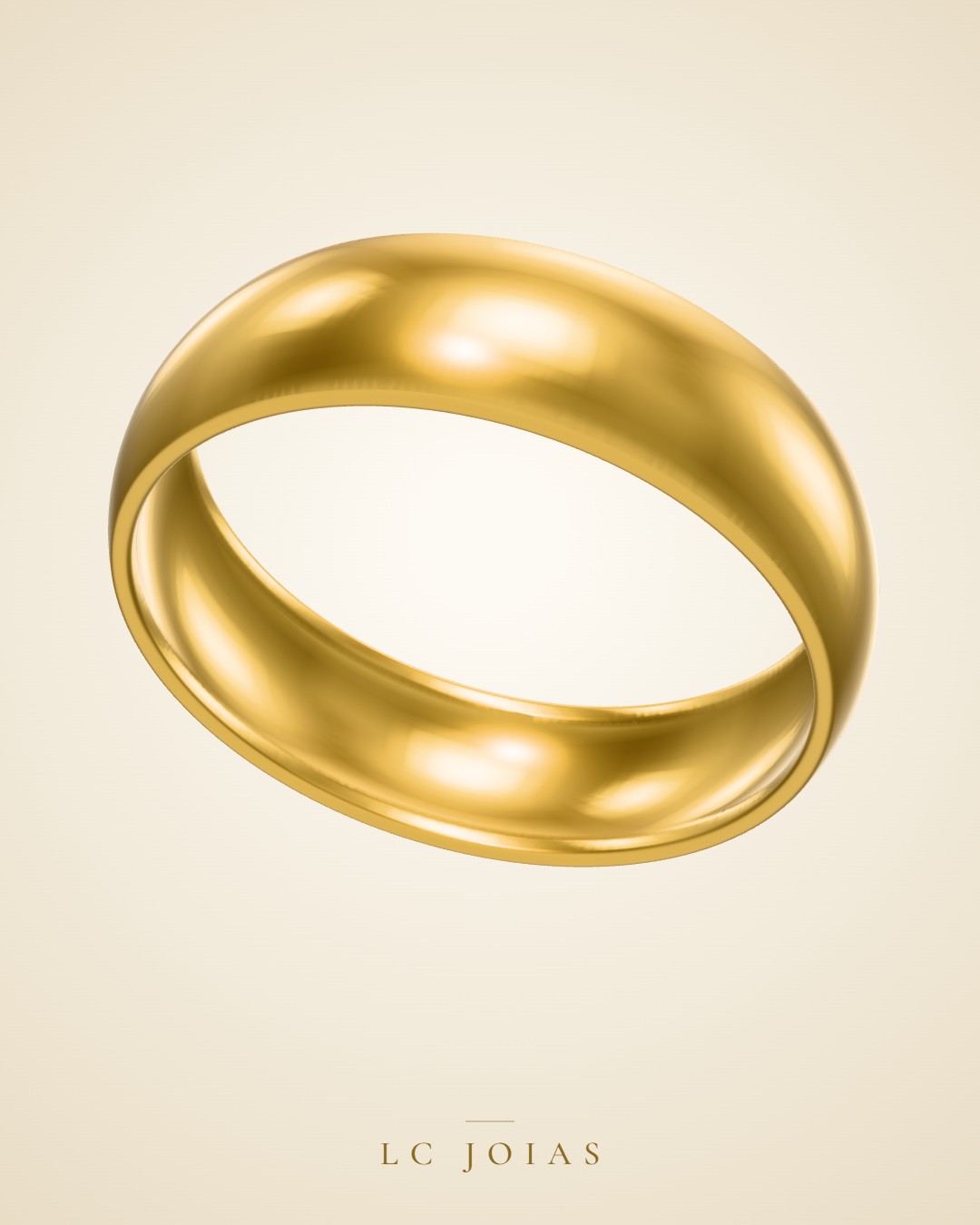 Aliança 6mm masc em ouro