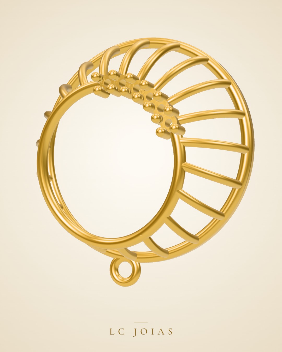 Brinco 8094 br a espelho em ouro