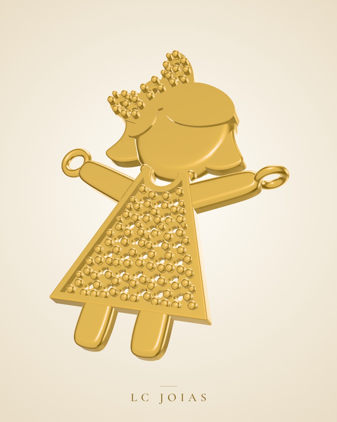 Pingente 8290 pg menina em ouro