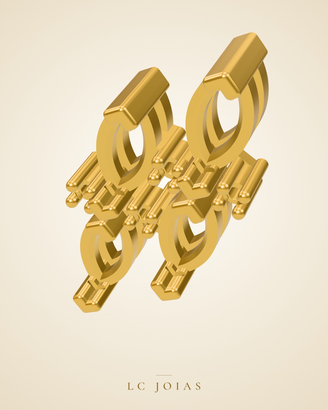Brinco 1194 z br espelho em ouro