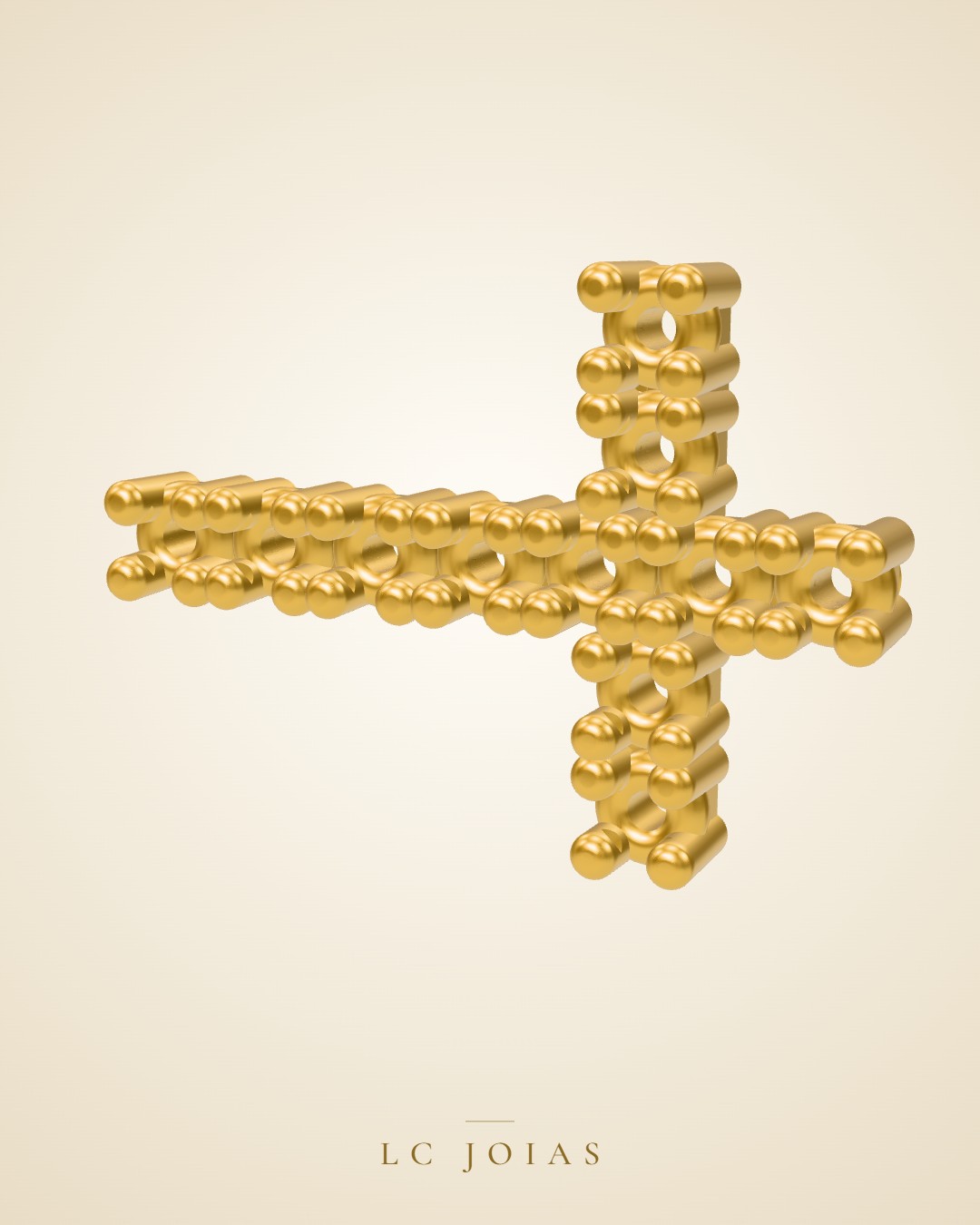 Pingente religioso 3538 ping cruz em ouro