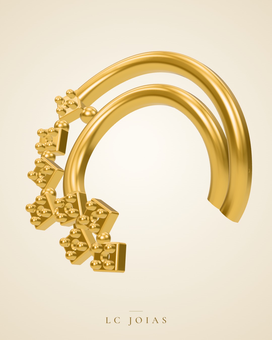 Brinco 8213 br lado a em ouro