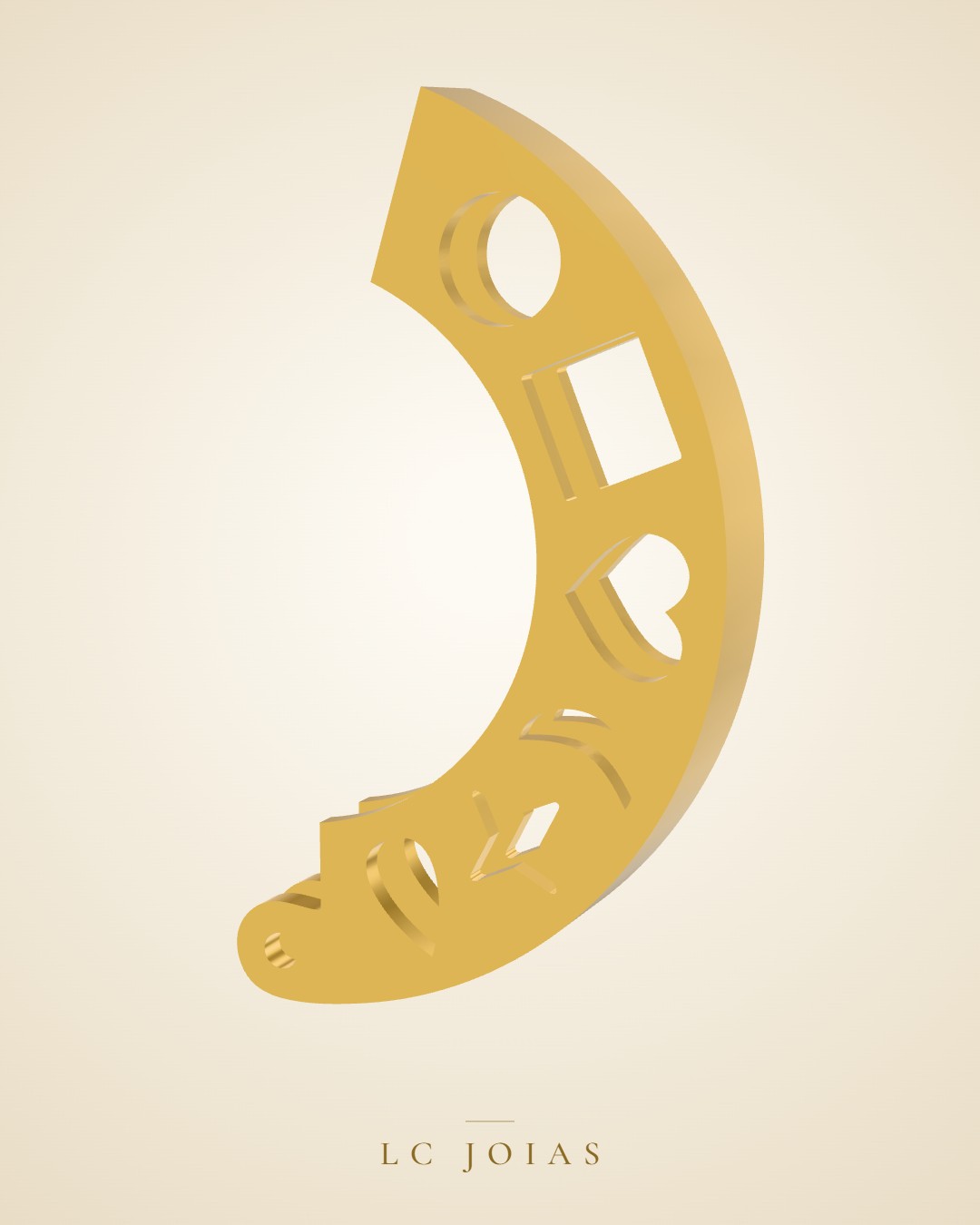 Brinco brinco vazado g 02 em ouro