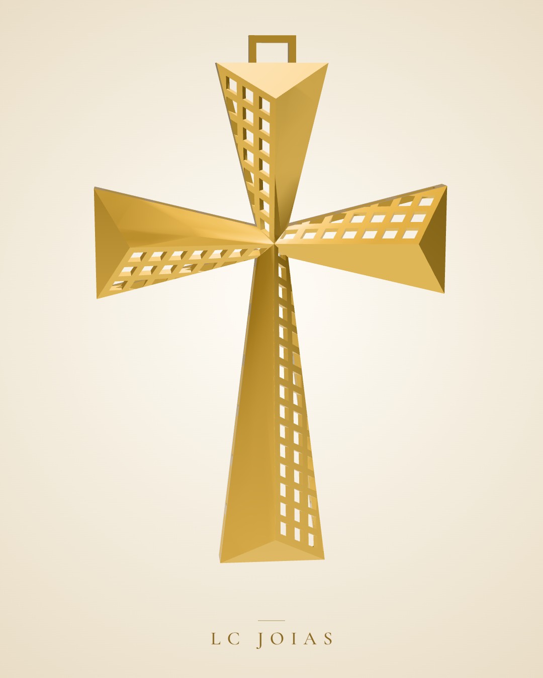 Pingente religioso cruz-1 em ouro
