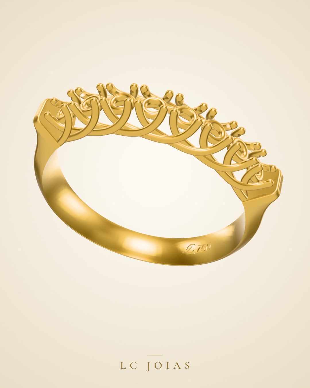 Anel 3855 anel 2.5mm em ouro