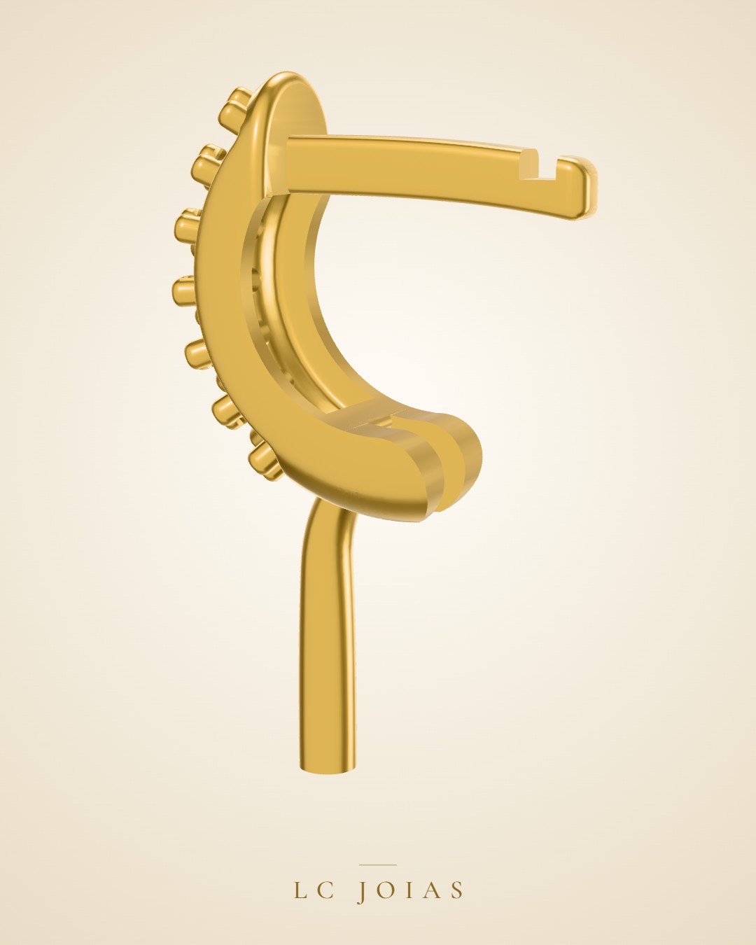 Brinco argola 8mm 2 f m1 em ouro